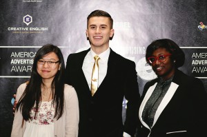 Graphic design students at the American Advertising Awards ceremony