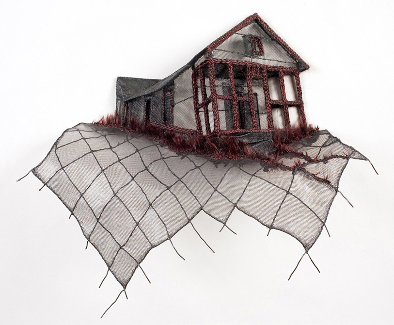 Small house on wire screen, by Loren Schwerd