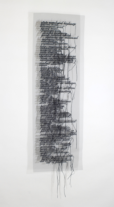 Long list with trailing thread, by Loren Schwerd