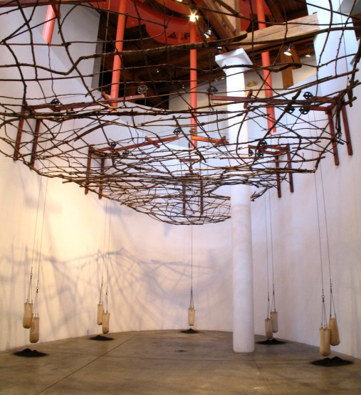 Branchlike canopy, suspended weights.Jonathan Pellitteri LSU MFA Thesis