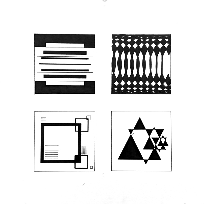 squares and triangles in squares, lsu graphic design student work