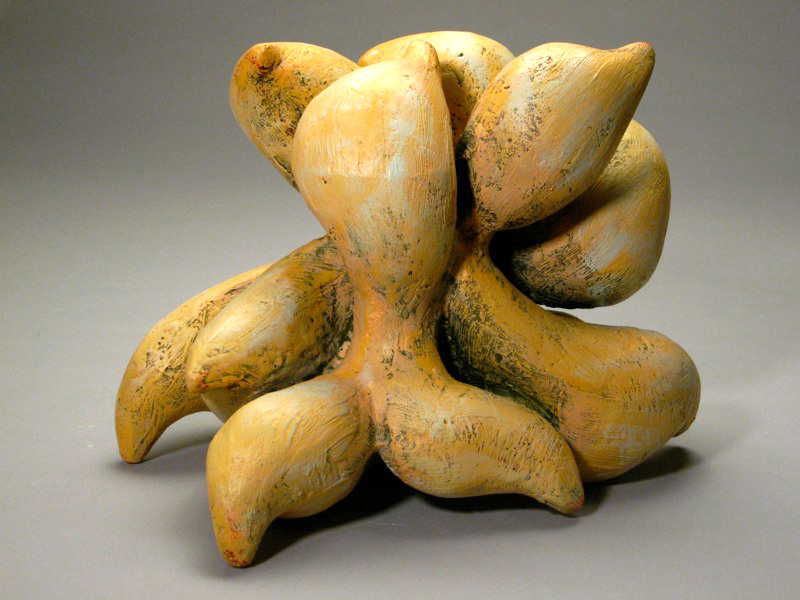 Abstract yellow sculpture, LSU BFA Studio Art Sculpture