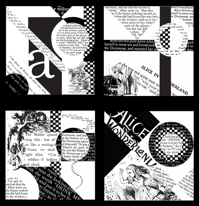 Alice in wonderland design, LSU BFA Studio Art Graphic Design