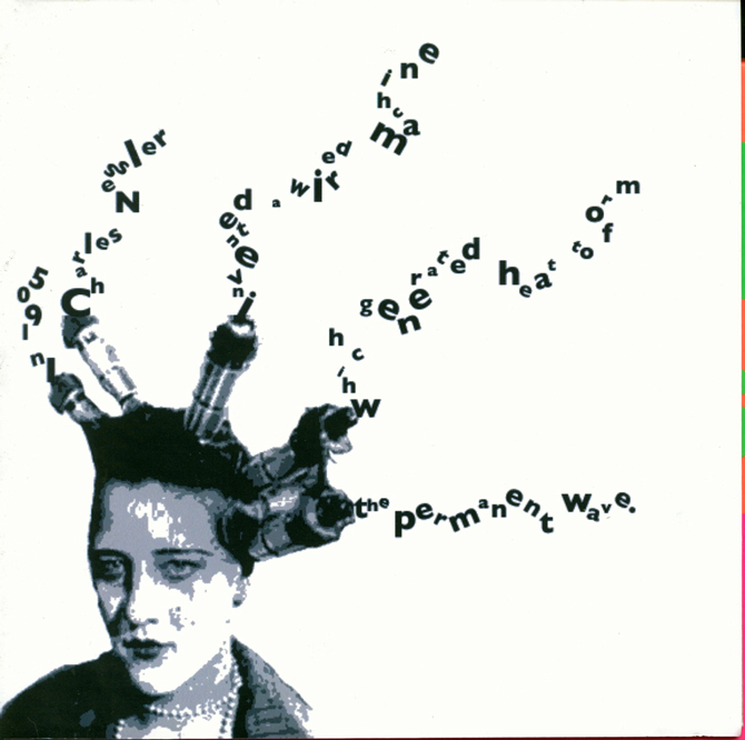 woman with letters emitted from head.LSU BFA Studio Art Graphic Design