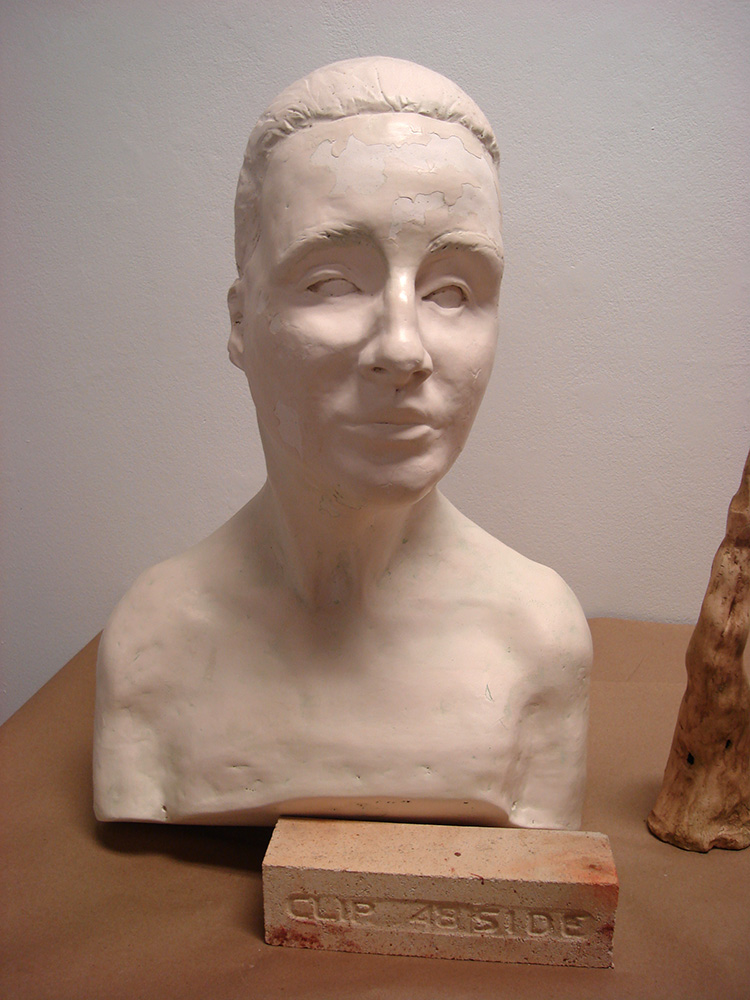 White bust, LSU BFA Studio Art Ceramics