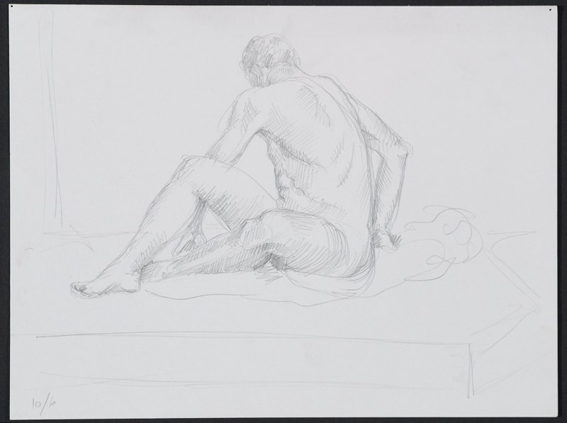 Sketch of seated figure.LSU BFA Studio Art Painting Drawing