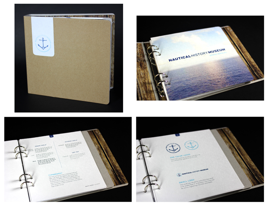 Nautical History Museum branding guide, LSU BFA Studio Art Graphic Design