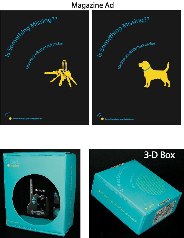 Magazine ad 3-D box, LSU BFA Studio Art Graphic Design