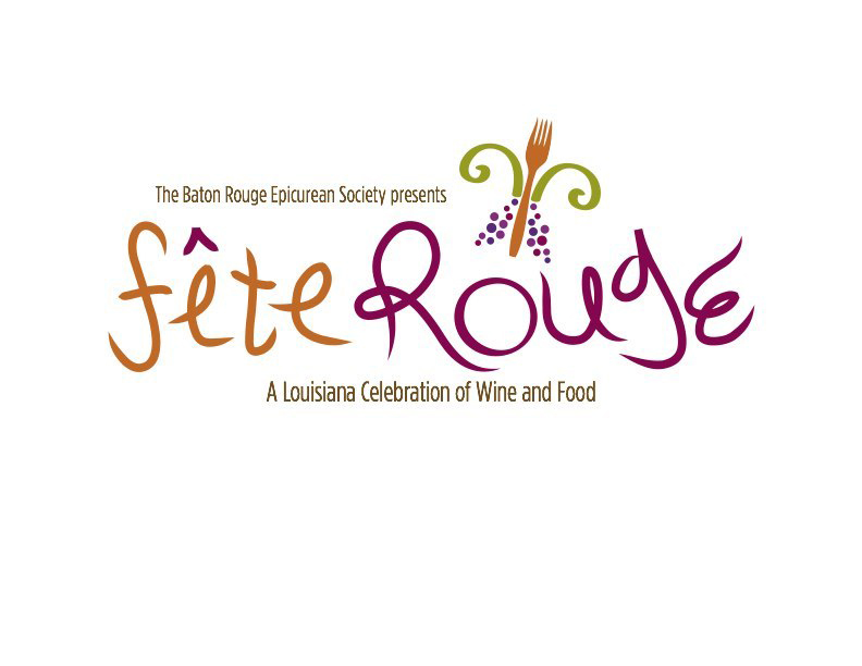 Logo for Fete Rouge Louisiana Celebration of Wine and Food.LSU BFA Studio Art Graphic Design