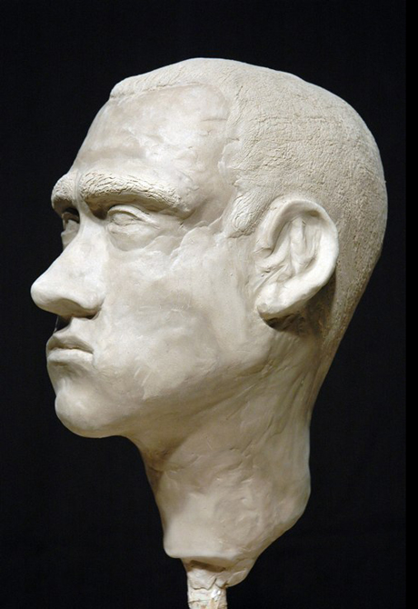 Bust of male face, LSU BFA Studio Art Sculpture