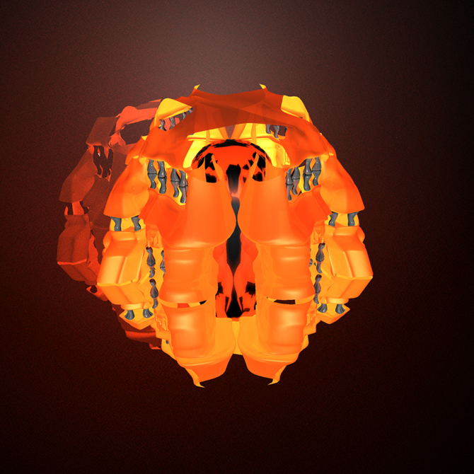 Glowing orange shape, LSU BFA Studio Art Digital Art