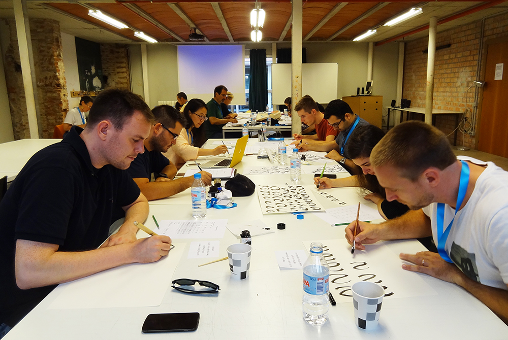 Students working in studio