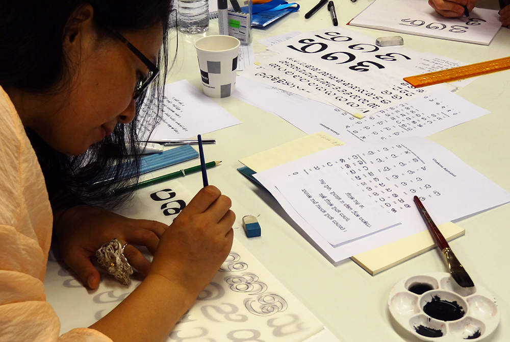 A student working in studio