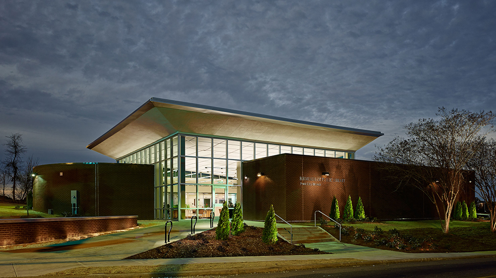 library at night