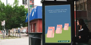 Lamar poster in a bus stop