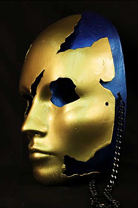 golden artifact mask, lsu interior design student work