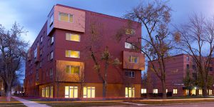 Red modern building