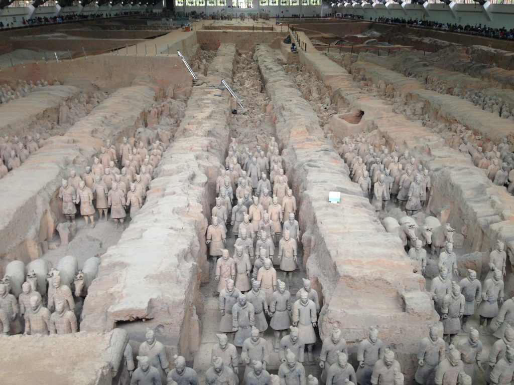 The Terracotta Army: ancient terracotta warriors.