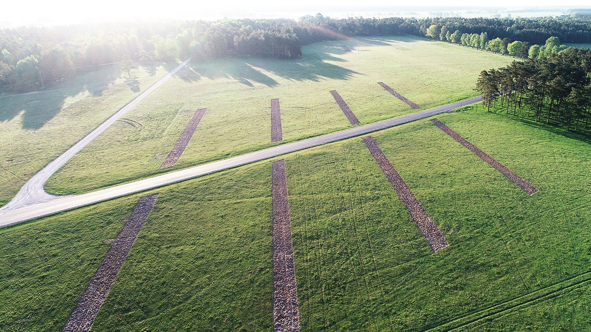 Broken Kilometer land art piece, Sweden