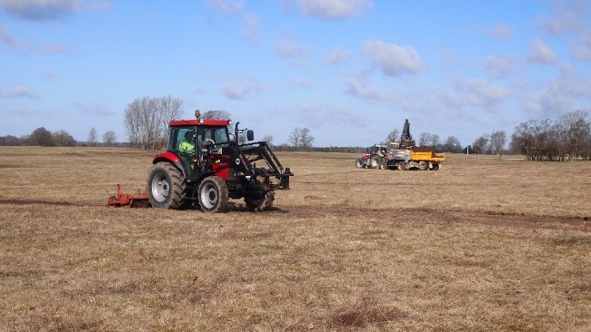 Tractor used for construction in a field