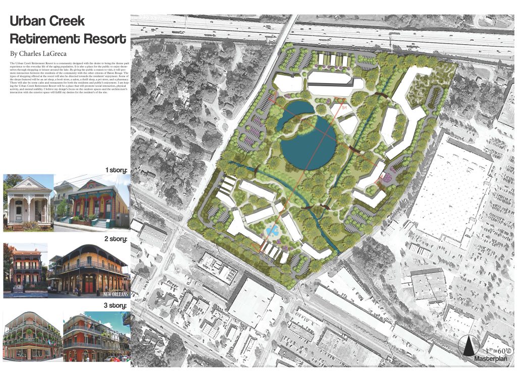 Urban Creek retirement resort overhead concept view