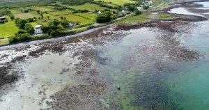 Figure in sea of Ireland coast