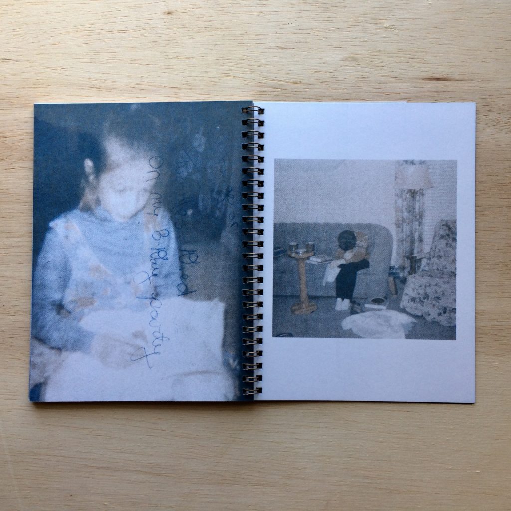 Photo of little girl inside book