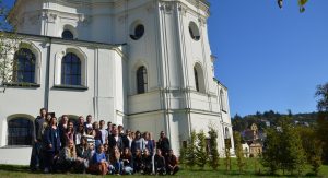 Students by historic Křtiny Castle