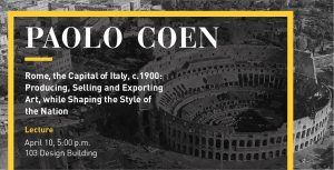 Paolo Coen Lecture 4/10 5 p.m.