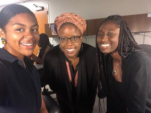 Three smiling women