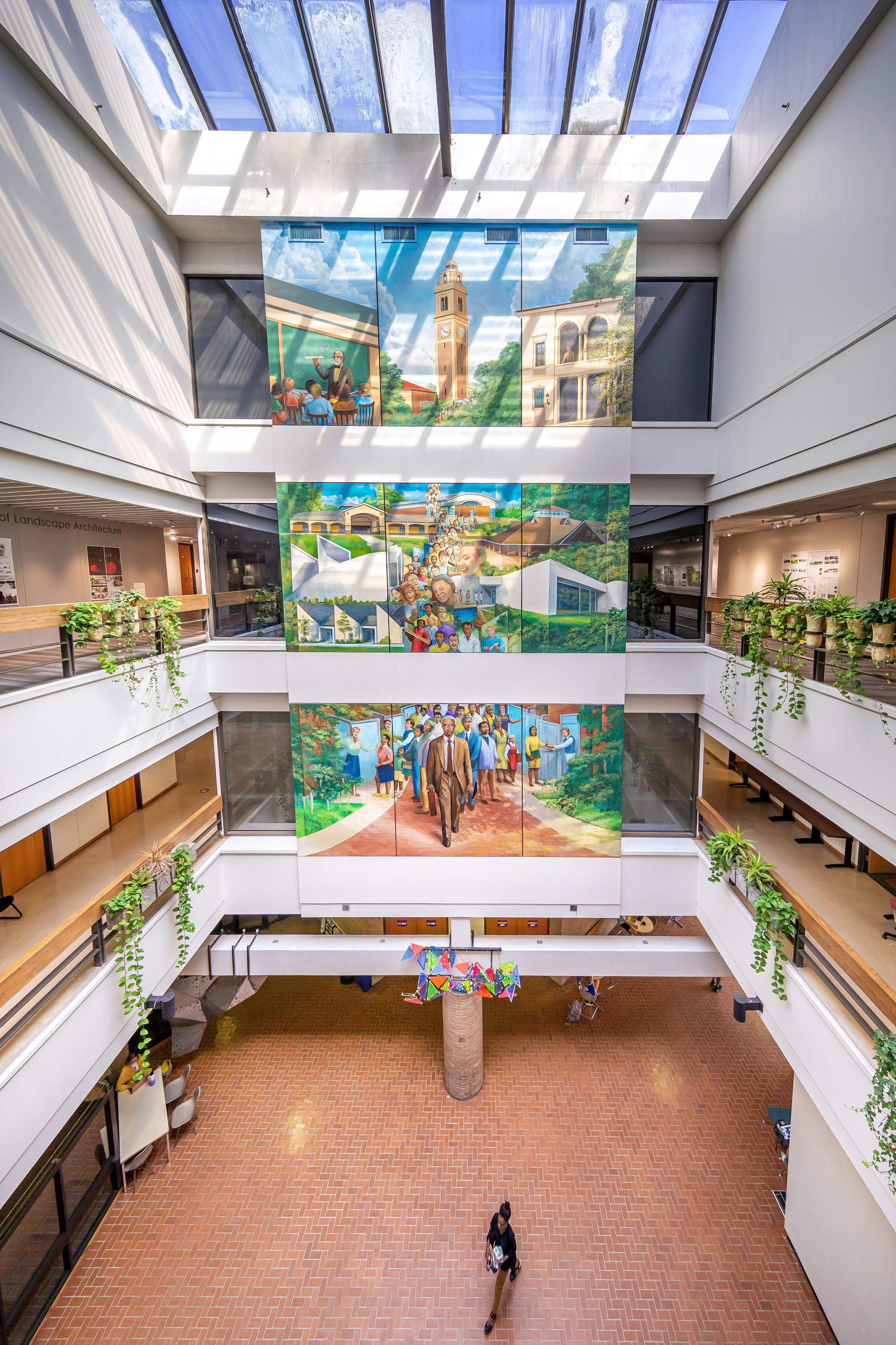 Julian White mural in Design Building atrium