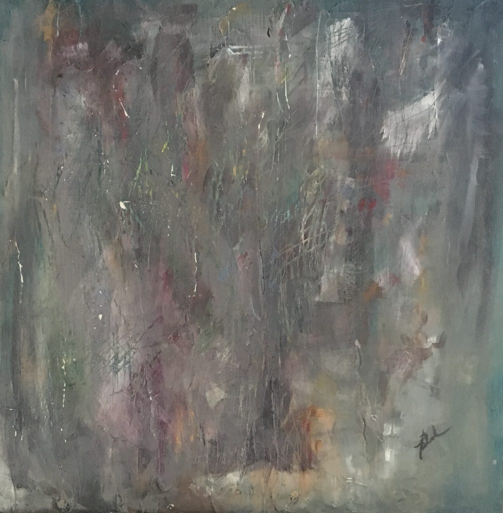 Abstract painting with grays