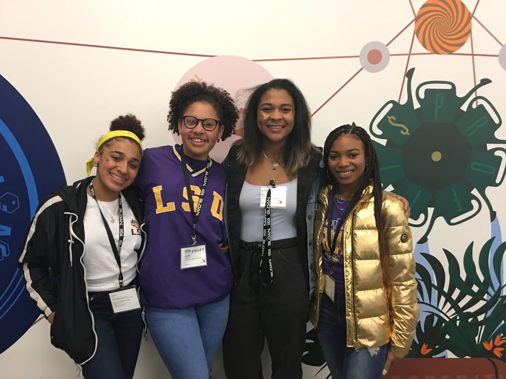 Four female black students