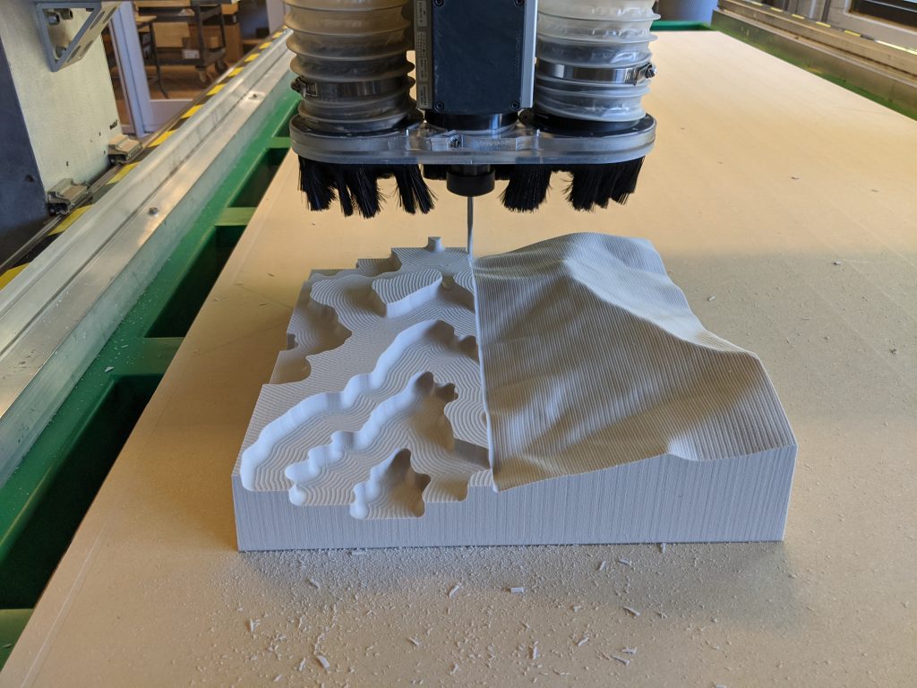 machine carving landscape topography