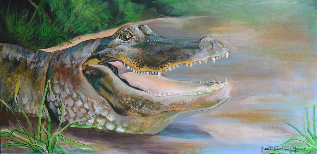 painting of alligator