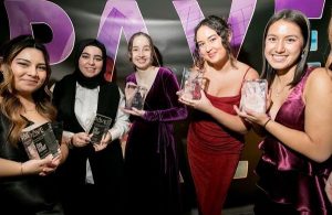 interior design students hold PAVE awards