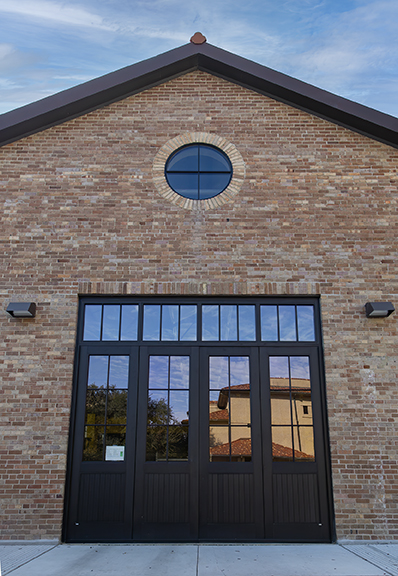 Door in brick building