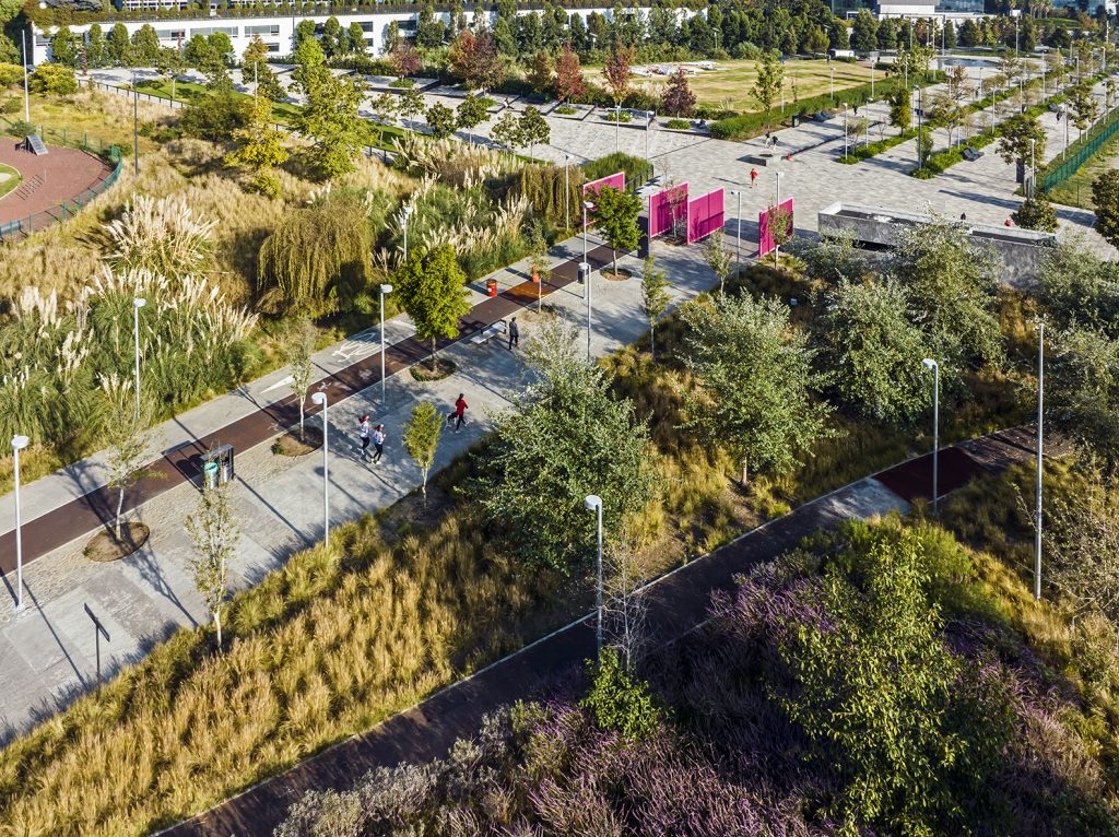 Aerial view Mexican park