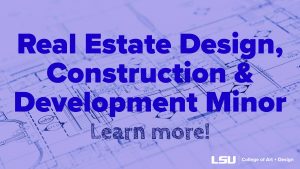 Real Estate Design, Construction & Development Minor.Blueprints in background